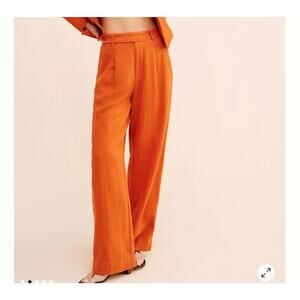 Anthropologie Madewell Harlow Linen Wide-Leg Trousers size 6